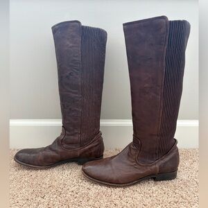 FRYE - Melissa scrunch brown leather boot - size 6.5